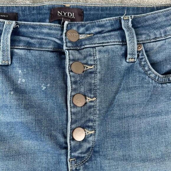 NYDJ Jeans Womens 12 LiftxTuck Technology Button Fly Ami Skinny Distressed Denim - Picture 3 of 13